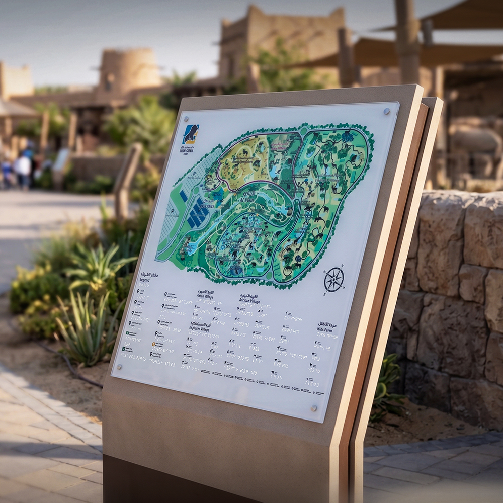 Accessible orientation maps designed to improve spatial understanding through touch.