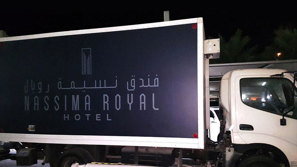 Nassima royal Hotel Truck Branding